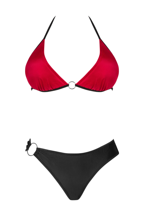 Naila - klasyczne bikini czarno czerwone