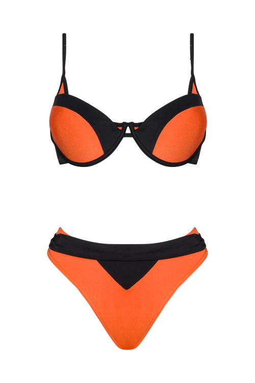 Lasair Orange - bikini czarno pomarańczowe