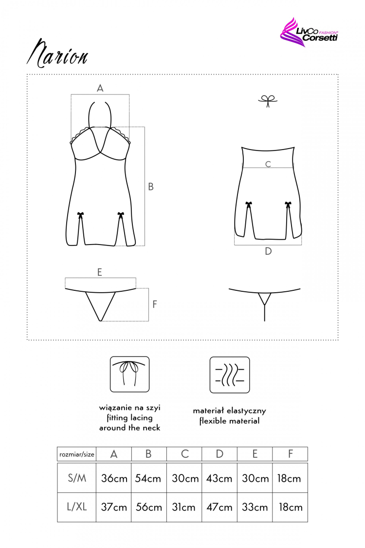 Narion - zmysłowy komplet koszulka i stringi