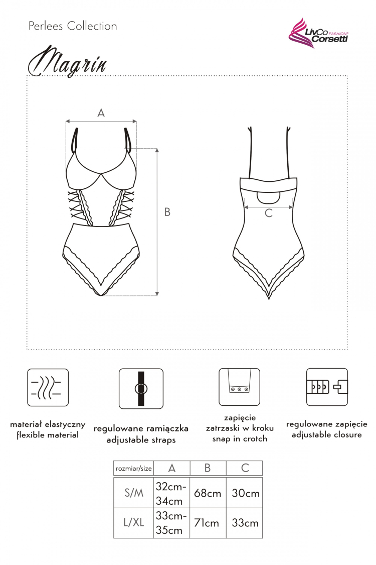 Magrin - welurowe body pudrowy róż