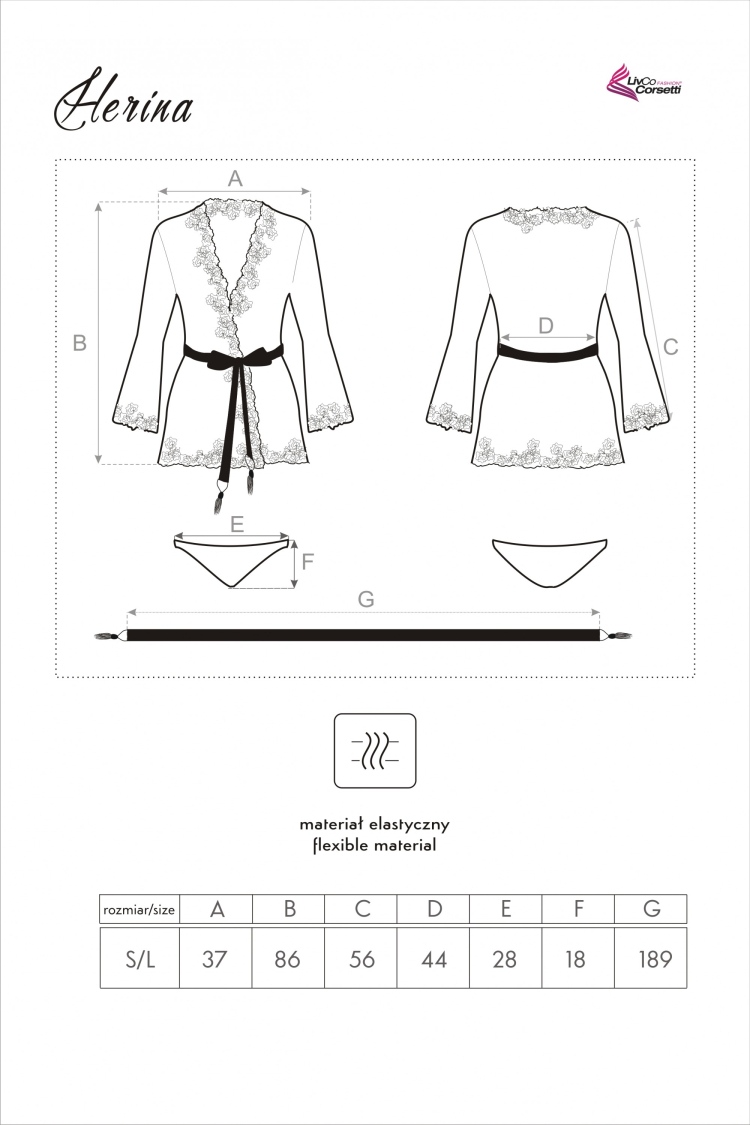 Herina - szlafrok peniuar i majteczki figi