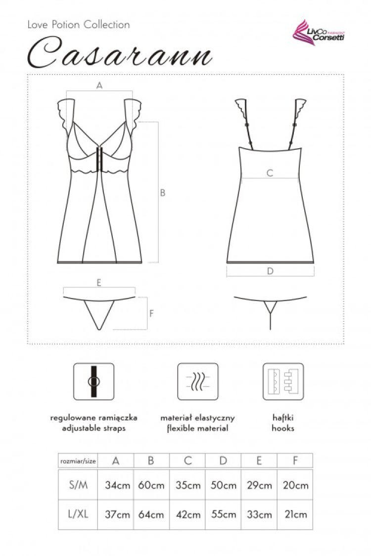Casarann  Love Potion - komplet koszulka i stringi