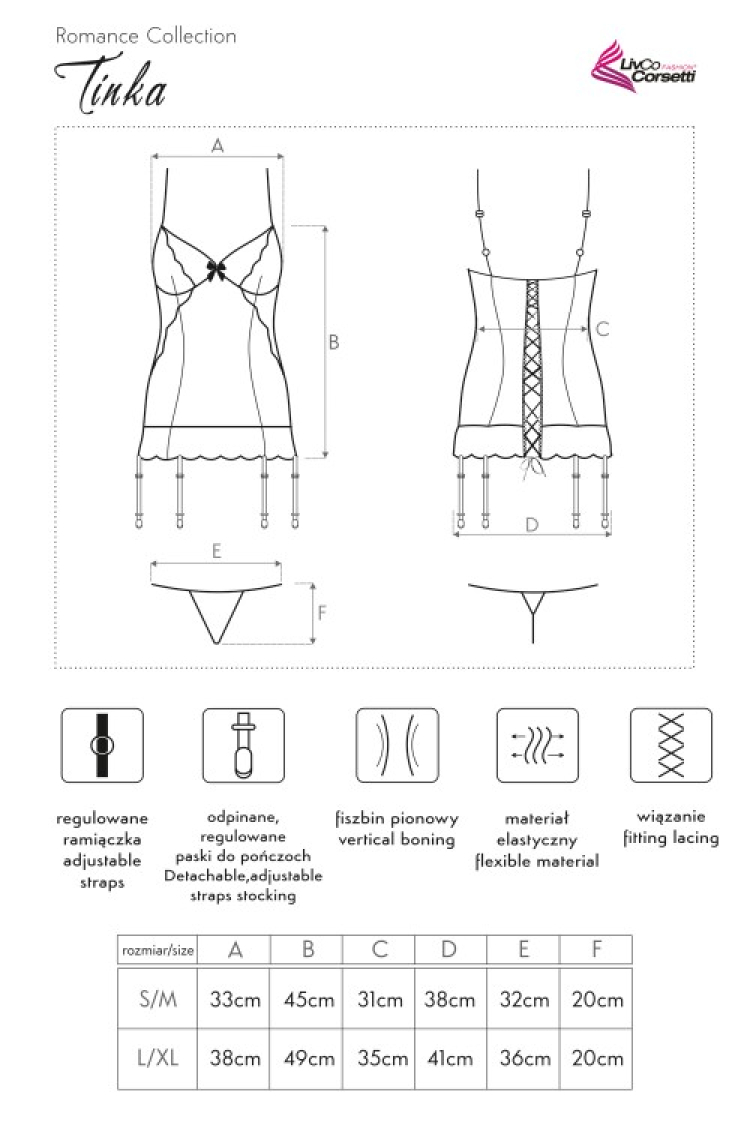 Tinka - komplet gorset i stringi