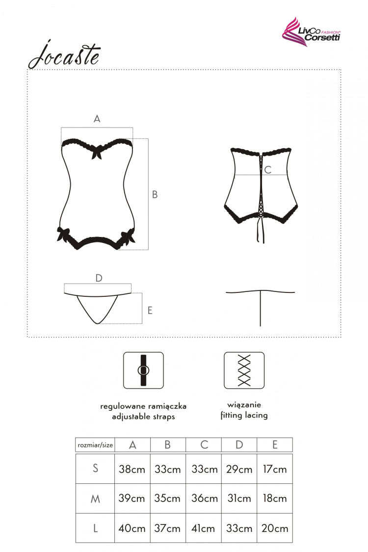 Jocaste - komplet gorset i stringi