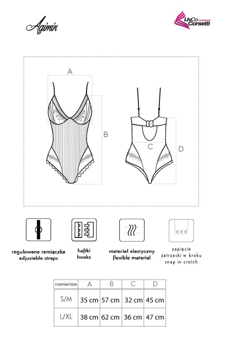 Agimin Dahila - pudrowe eleganckie body