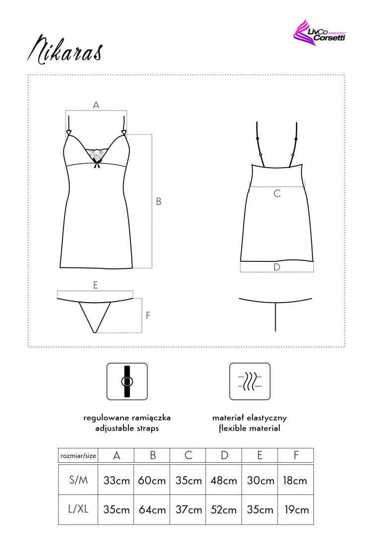 Nikaras - zmysłowy komplet koszulka i stringi