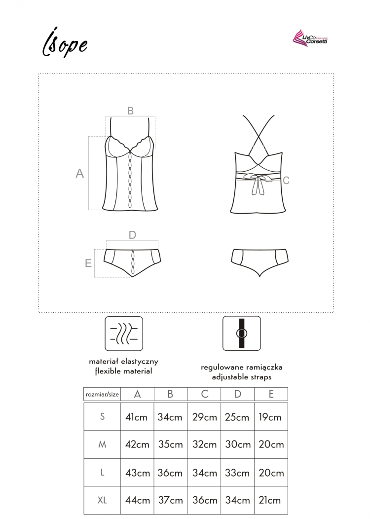 Isope - zmysłowy komplet koszulka i majtki