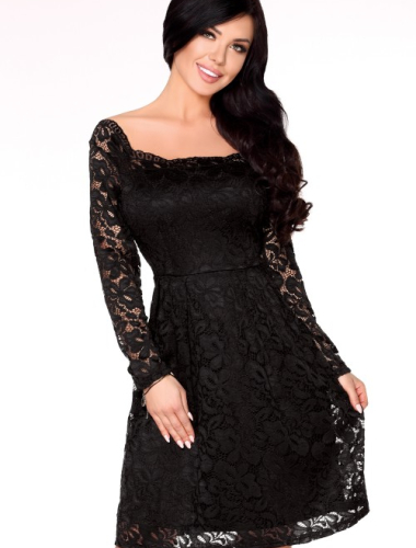 Caramia - szykowna koronkowa sukienka czarna