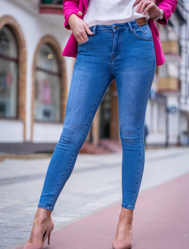 Luvi - jeansy rurki niebieskie