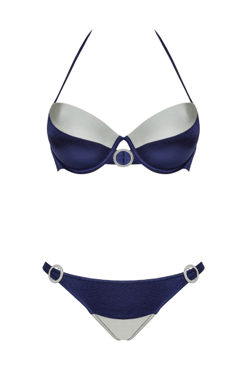 Tai - strój kąpielowy bikini granatowo srebrny
