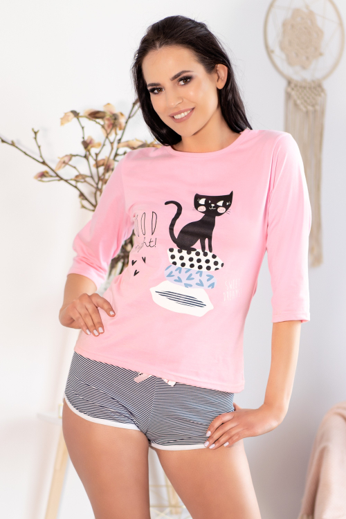 Piżama Aprodit Cat 0104 Pink Różowy LivCo Corsetti Fashion